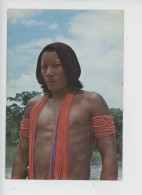La Guyane : Portrait D'un Homme Indien Wayana (cp Vierge N°2157 P.I.) Bijoux Collier Bracelets Perles - Andere & Zonder Classificatie