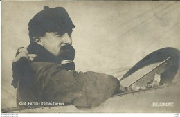 1911 Raid Parigi - Roma - Cartolina Fotografica, Pilota Beaumont - Marcophilie (Avions)