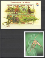 Pk025 2001 Sierra Leone Fauna Dinosaurs Of The World Reptilies Bl+Kb Mnh Stamps - Préhistoriques