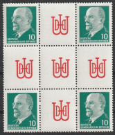 DDR: 1962, Zusammendruck: Herzstück Mi. Nr. HZ 11, 10 Pfg. Walter Ulbricht.   **/MNH - Zusammendrucke