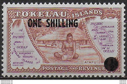 1956 Tokelau Islands 1s. On ½d. Red-brown And Purple MNH SG N. 5 - Andere & Zonder Classificatie