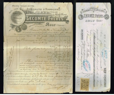 AULT - ONIVAL (80). Deux Documents Rares 1899 : Fabrique D'hameçons LECOMTE Frères. - Ault