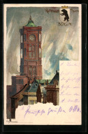 Künstler-AK Heinrich Kley: Berlin, Rathaus-Turm In Der Königstrasse, Wappen  - Kley