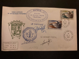 LETTRE NAVIRE DE GRANDE PECHE AUSTRAL+TP LEOPARD 1,80 +1,30 OBL.19-5 1981 MARTIN DE VIVIES ST PAUL AMS+GENDARMERIE - Covers & Documents