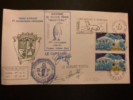 LETTRE NAVIRE DE GRANDE PECHE AUSTRAL+TP ARGOS 0,70 Paire OBL.19-5 1981 MARTIN DE VIVIES ST PAUL AMS+GENDARMERIE - Covers & Documents