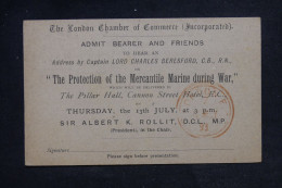 ROYAUME UNI - Entier Postal Avec Repiquage De Londres En 1893  - L 153045 - Entiers Postaux