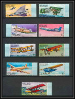 0252/ Umm Al Qiwain N° 296 / 304 A The History Of Aviation Avion Airplane Blériot Dc4 Boeing Vulcan Farnham Hercules - Airplanes