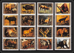 0225a/ Umm Al Qiwain N° 1530 / 1545 Tirage Sur Carton Karton Proof Animaux Animals Orang Utan Bear Koala Wolf - Umm Al-Qaiwain