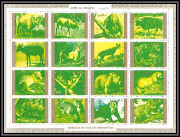 0225/ Umm Al Qiwain N° 1530 / 1545 Variété Print Error Missing Color Animaux - Animals Orang Utan Bear Koala - Umm Al-Qiwain