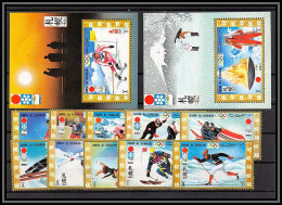 0250/ Umm Al Qiwain N°454/463 A + Blocs 30/31 Sapporo 1972 Jeux Olympiques (olympic Games) Ski Bob Skating - Winter 1972: Sapporo