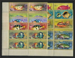 0227b/ Umm Al Qiwain N° 189/197 A Poissons Fish Of The Arabian Gulf Airmail Coin De Feuille Bloc 4 - Poissons