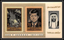 0217/ Umm Al Qiwain Bloc N° 2 B John Fitzgerald Kennedy Non Dentelé Imperf ** MNH 1965 - Umm Al-Qaiwain