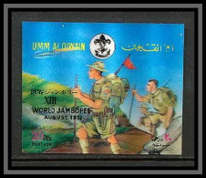 0212c/ Umm Al Qiwain N° 524 Timbre 3D (3D Stamp) Scouts (scouting - 13 World Jamboree August 1971) - Ongebruikt