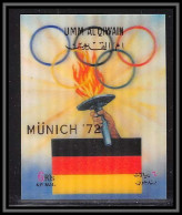 0210a/ Umm Al Qiwain N° 592 MUNICH 72 1972 Timbre 3D Stamp Flamme Jeux Olympiques Olympic Games Flame - Ete 1972: Munich