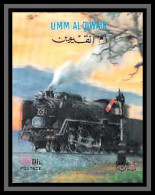 0207b/ Umm Al Qiwain N°506 Locomotive Signal Lights Train Timbre 3D Stamp  - Trains