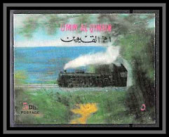 0207d/ Umm Al Qiwain N°503 Locomotive Leaving A Tunnel Train Timbre 3D Stamp  - Umm Al-Qaiwain