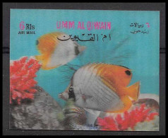 0207/ Umm Al Qiwain N° 696 Timbre 3D (3D Stamp) Poisson Papillon Butterfly Fish Chaetodontidae - Pesci