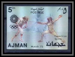 0189/ Ajman ** MNH Michel N°1435 Escrime Fencing Jumping Jeux Olympiques (olympic Games) Munich 1972 3d Stamps Timbres - Schermen