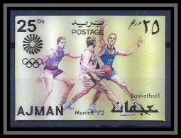 0188/ Ajman ** MNH Michel N°1438 Basket Ball / Long Jump Jeux Olympiques (olympic Games) Munich 1972 3d Stamps Timbres - Basketball