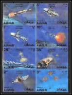 0185/ Ajman ** MNH Michel N° 1443 /1450 Apollo 11 Moon Espace (space) 3d Stamps Timbres 3d Se Tenant RR - Asie