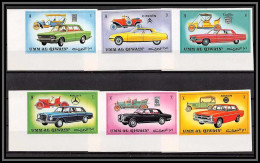 0168b/ Umm Al Qiwain N° 637/642 B Voiture ( Cars ) Non Dentelé Imperf ** MNH Non Dentelé Imperf Mercedes Cadillac Rolls - Autos