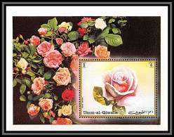0160b/ Umm Al Qiwain ** MNH Michel BLOC N°56 B Fleurs (plants - Flowers) Roses Non Dentelé Imperf  - Umm Al-Qaiwain