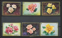 0160/ Umm Al Qiwain ** MNH Michel N°675 / 680 B Fleurs (plants - Flowers) Roses Non Dentelé Imperf  - Umm Al-Qiwain