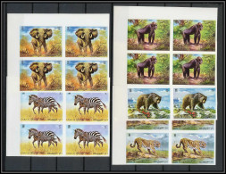 0174/ Umm Al Qiwain ** MNH Michel N° 478/482 B Animaux Animals Gorille éléphant Ours Non Dentelé Imperf Bloc 4 Elephant  - Umm Al-Qaiwain