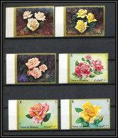 0159/ Umm Al Qiwain ** MNH Michel N°675 / 680 B Fleurs (plants - Flowers) Roses Non Dentelé Imperf  - Rosen