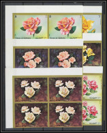 0161/ Umm Al Qiwain ** MNH Michel N°675 / 680 B Fleurs (plants - Flowers) Roses Non Dentelé Imperf BLOC 4 - Rose