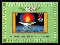 0145a/ Umm Al Qiwain ** MNH Michel Bloc N°33 Munich 1972 Munchen 72 Jeux Olympiques Flamme (olympic Flame Games)  - Sommer 1972: München