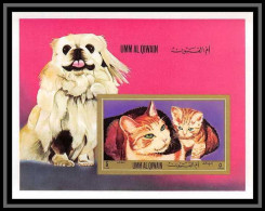 0139/ Umm Al Qiwain ** MNH Michel Bloc N°55 Chats Cats Chiens Dogs Non Dentelé Imperf 1972 - Hauskatzen