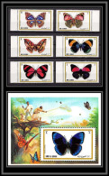 0138z/ Umm Al Qiwain ** MNH Michel N°623/628 A + Bloc 50 Papillons (butterflies)  - Papillons