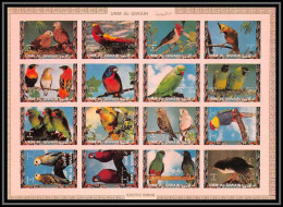 0121/ Michel N° 1242 / 1257 Parrots And Finches Oiseaux (birds) Umm Al Qiwain ** MNH Non Dentelé Imperf  - Umm Al-Qaiwain