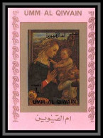 0112b Umm Al Qiwain Deluxe Blocs ** MNH Mi 1176 Virgin And Child Christ Peinture Tableaux Paintings Non Dentelé Imperf  - Religie