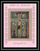 0107/ Umm Al Qiwain Deluxe Blocs ** MNH Mi N°1165 Crucifixion The Christ Peinture Tableaux Paintings Non Dentelé Imperf  - Umm Al-Qiwain