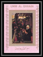 0105/ Umm Al Qiwain Deluxe Blocs ** MNH Mi N°1163 Adoration The Christ Peinture Tableaux Paintings Non Dentelé Imperf  - Umm Al-Qiwain