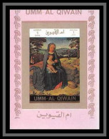 0106/ Umm Al Qiwain Deluxe Blocs ** MNH Mi N°1169 Virgin & Child Christ Peinture Tableaux Paintings Non Dentelé Imperf  - Umm Al-Qiwain