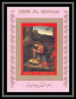 0103/ Umm Al Qiwain Deluxe Blocs ** MNH Mi N°1168 Virgin & Child Christ Peinture Tableaux Paintings Non Dentelé Imperf  - Religie