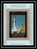 0085f/ Ajman Deluxe Miniature Sheet ** MNH Michel N° 2787 Rocket Espace Space Progress Tirage Bleu  - Ajman