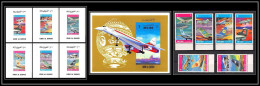 0089 Umm Al Qiwain Mi 603/608 A + Bloc 47 Avions Airlines Planes Concorde 1972 + Deluxe Miniature Sheets ** MNH - Umm Al-Qiwain