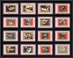 0081/ Ajman Deluxe Blocs ** MNH Michel N° 2555 / 2570 Peinture Tableaux Paintings Nude Paintings Rose Non Dentelé Imperf - Religion