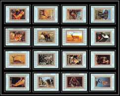 0072/ Ajman Deluxe Blocs ** MNH Michel N° 2685 / 2700 Animaux - Animals Mammals Tirage Bleu Elephant Monkeys - Ajman