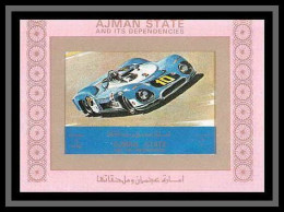 0060o/ Ajman Deluxe Blocs ** MNH Michel N° 2764 Voiture De Course Racing Car Tirage Rose Pink Non Dentelé Imperf - Autos