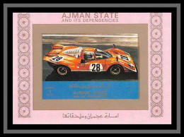 0060m/ Ajman Deluxe Blocs ** MNH Michel N° 2762 Voiture De Course Racing Car Tirage Rose Pink Non Dentelé Imperf - Cars