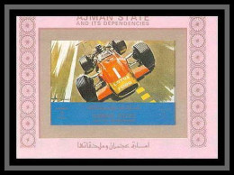 0060k/ Ajman Deluxe Blocs ** MNH Michel N° 2760 Voiture De Course Racing Car Tirage Rose Pink Non Dentelé Imperf - Cars