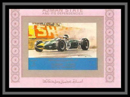 0060i/ Ajman Deluxe Blocs ** MNH Michel N° 2757 Voiture De Course Racing Car Tirage Rose Pink Non Dentelé Imperf - Autos