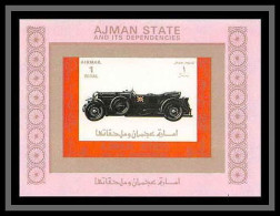 0060f/ Ajman Deluxe Blocs ** MNH Michel N° 2754 Voiture Ancienne Vintage Car Tirage Rose Pink Non Dentelé Imperf - Cars