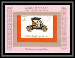 0060c/ Ajman Deluxe Blocs ** MNH Michel N° 2751 Voiture Ancienne Vintage Car Tirage Rose Pink Non Dentelé Imperf - Autos