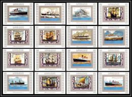 0071/ Ajman Deluxe Blocs ** MNH Michel N° 2861 / 2876 Bateau (boat-SHIP - Ships) Blanc Non Dentelé Imperf - Bateaux